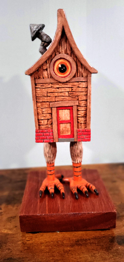wood carving, baba yaga hut