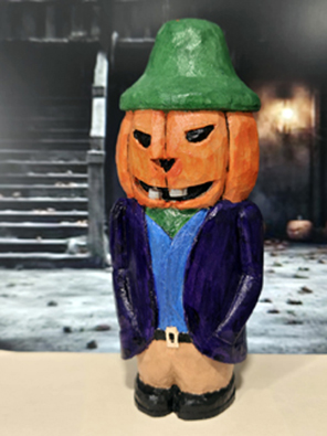 hand carved basswood Pumpkin king